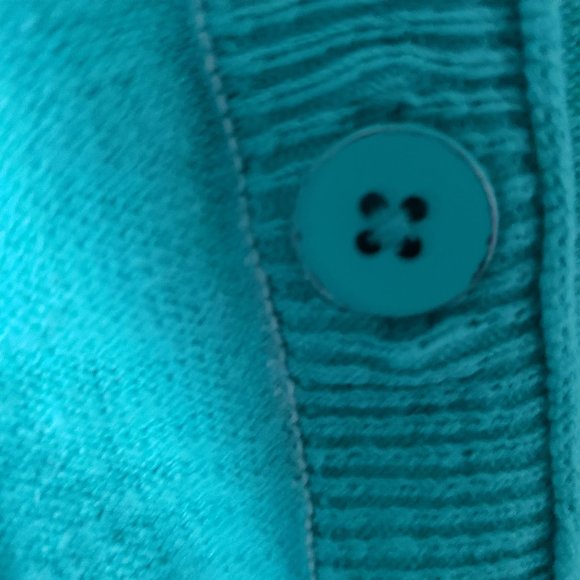 Eddie Bauer Women's Small Cotton Cardigan Sweater Teal - Picture 4 of 9